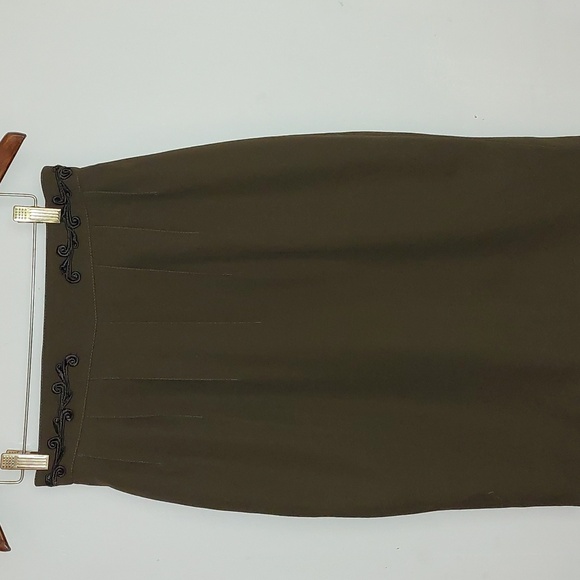 Skirt woll mix poly very nice material olive dark green - Picture 4 of 8